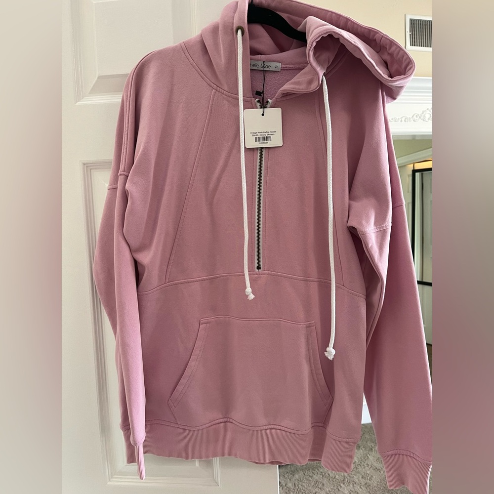 Michelle Mae Mauve Pink Half-Zip Hoodie Pullover